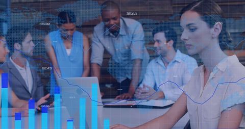 diverse team analyzing global business data in modern office - Download Free Stock Images Pikwizard.com