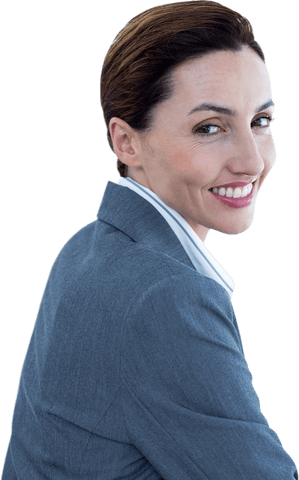 Confident Businesswoman Smiling Transparent Background Professional Attire