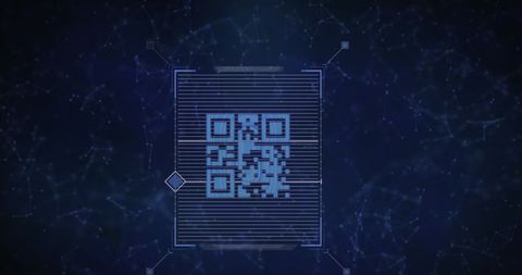 Digital QR Code on Tech Network Background - Download Free Stock Images Pikwizard.com