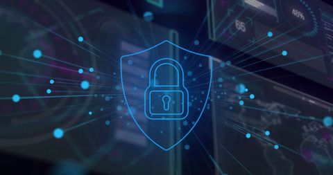 Cybersecurity Concept with Digital Lock and Data Connections - Download Free Stock Images Pikwizard.com
