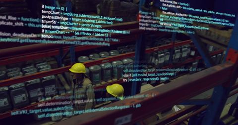 Financial Data Processing Overlay in Warehouse Environment - Download Free Stock Images Pikwizard.com