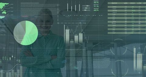 Futuristic Data Analytics Over Confident Businesswoman - Download Free Stock Images Pikwizard.com