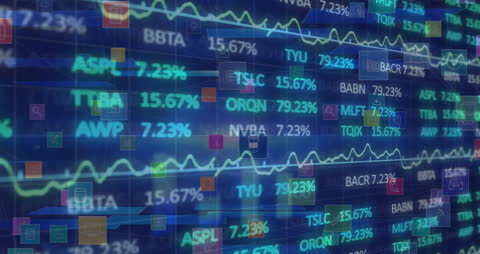 Digital Animation Chart with Stock Market Data Visualization