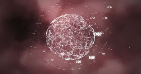 Digital Data Network Surrounding Abstract Globe Surface