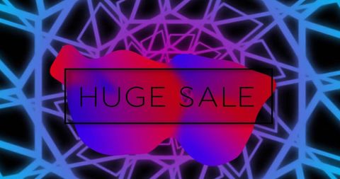 Huge sale announcement with vibrant abstract digital pattern