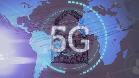 5G Security with World Map and EU Theme