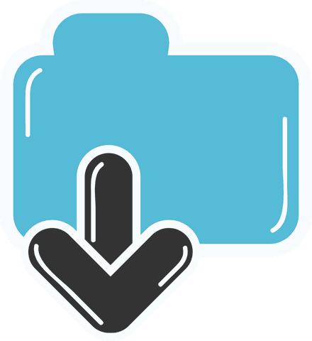 transparent blue folder with downward arrow icon - Download Free Stock Videos Pikwizard.com