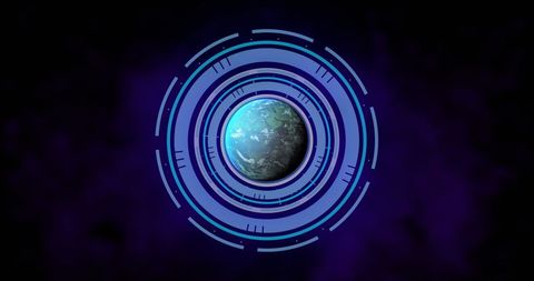 Digital Globe with Futuristic Data Interface Overlay