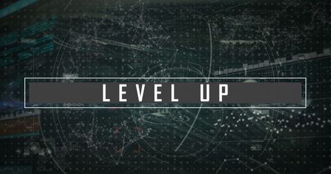 Digital Technology Concept with Level Up Text Overlay - Download Free Stock Images Pikwizard.com