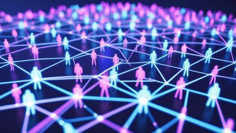 Futuristic Network with Neon Silhouettes and Digital Connections - Download Free Stock Images Pikwizard.com