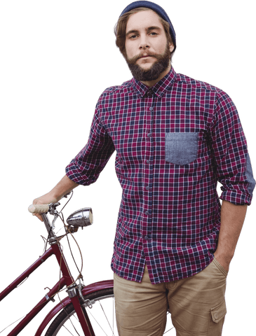 transparent background hipster man holding bicycle - Download Free Stock Videos Pikwizard.com