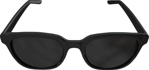 Stylish black sunglasses isolated on transparent background