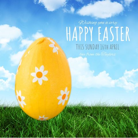 Colorful Easter Egg in Sunny Landscape with Greeting Message - Download Free Stock Templates Pikwizard.com