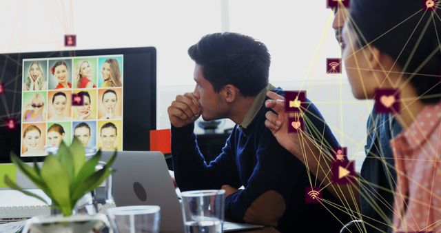 Team Analyzing Face Recognition Data on Computer Screen - Download Free Stock Images Pikwizard.com