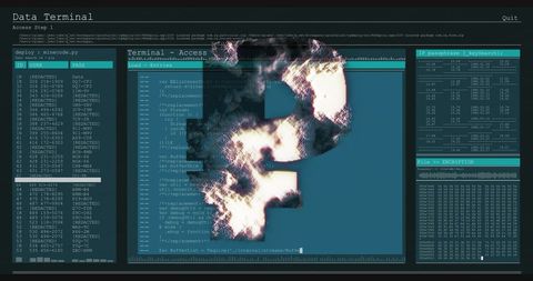 data terminal interface with encryption code overlay - Download Free Stock Images Pikwizard.com