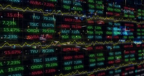 Cityscape with Financial Data Overlay Conveys Global Economy - Download Free Stock Images Pikwizard.com