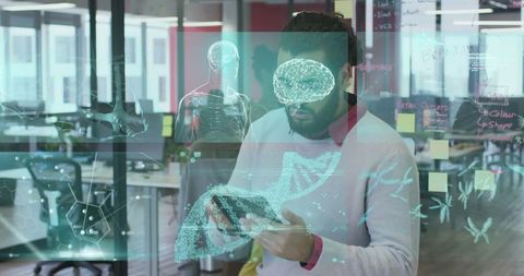 Futuristic Medical Research with Augmented Reality Visuals