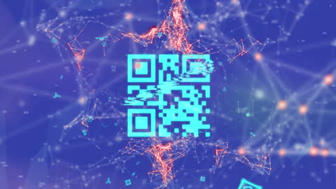 Futuristic QR Code Design with Digital Effects