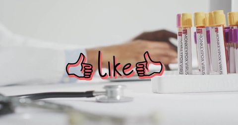 Medical research with monkeypox virus test tubes and doctor