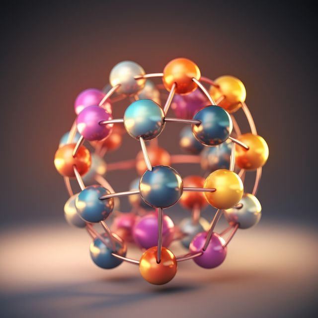 Colourful atoms forming molecular structure, created using generative ai technology - Download Free Stock Photos Pikwizard.com