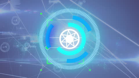 Digital Interface with Blue Neon Scanner and Data Network