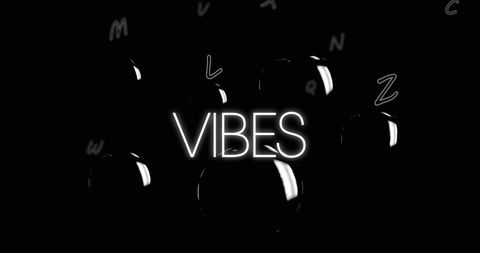 Glowing Vibes with Falling Letters on Dark Background - Download Free Stock Images Pikwizard.com