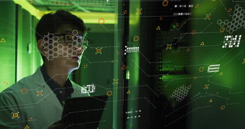 Scientist Analyzing Data in High-Tech Laboratory