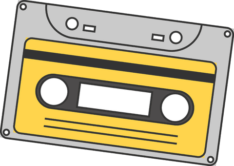 retro cassette tape with yellow panel on transparent background - Download Free Stock Videos Pikwizard.com