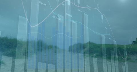 financial data overlay on idyllic nature scene - Download Free Stock Images Pikwizard.com
