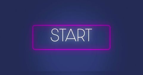 Neon Start Button on Blue Background for Tech Interface - Download Free Stock Images Pikwizard.com