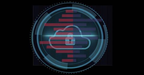 Cybersecurity Cloud Lock with Data Interface Visualization - Download Free Stock Images Pikwizard.com