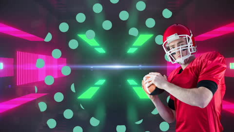 Futuristic American Football with Neon Visual Effects