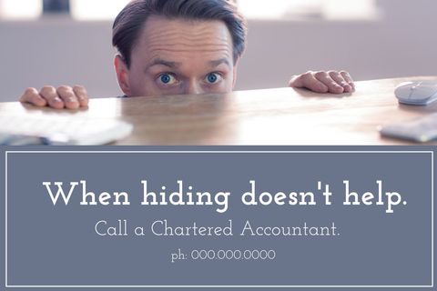 anxious man peeking over desk symbolizing tax season stress - Download Free Stock Templates Pikwizard.com