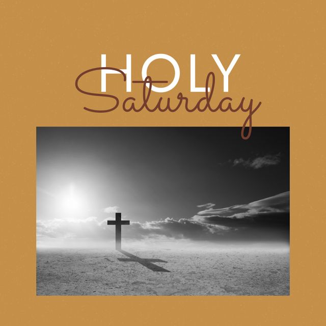 Holy Saturday with Cross Silhouette Against Dramatic Sky - Download Free Stock Templates Pikwizard.com