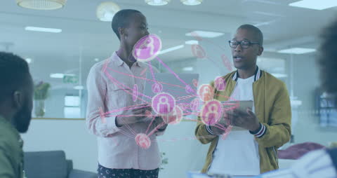 Team Analyzing Advanced Digital Network Data Presentation