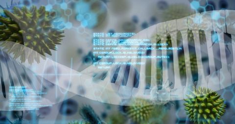 Futuristic medical data and dna hi-tech visualization