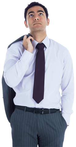 Transparent businessman waiting look skyward