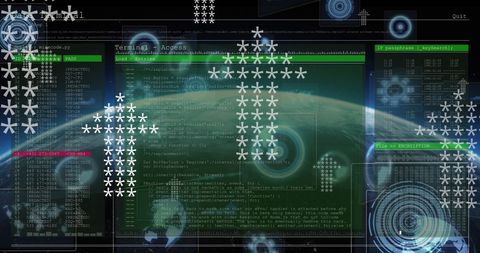 Digital Data Processing on Virtual Interface over Globe - Download Free Stock Images Pikwizard.com