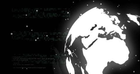 Futuristic Digital Globe with Network Code