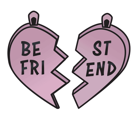 Transparent Broken Heart Illustration With Best Friend Text