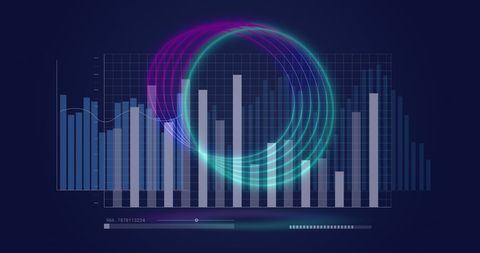 Abstract Data Visualization with Bars and Circular Elements - Download Free Stock Images Pikwizard.com