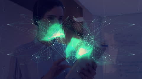 Futuristic Digital Network Interface with Holographic Globe