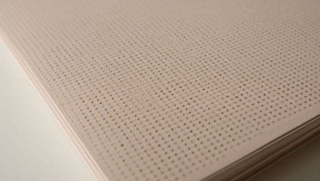 Stacked perforated beige cardstock showing grid of small holes closeup texture