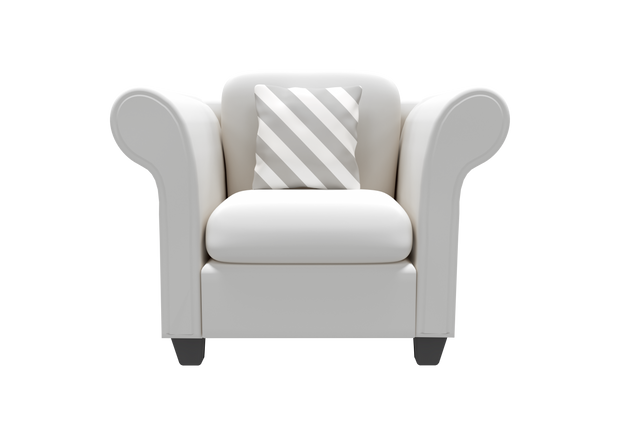 Stylish Grey Armchair with Decorative Pillow on Transparent Background - Download Free Stock Videos Pikwizard.com