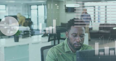 Businessman Analyzing Financial Data with Digital Interface - Download Free Stock Images Pikwizard.com
