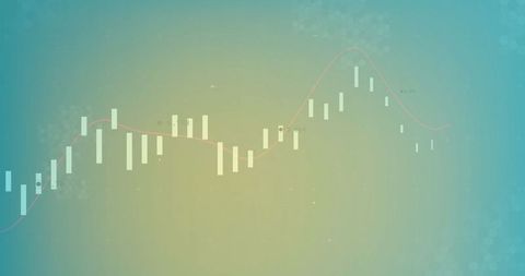 Abstract Candlestick Chart on Gradient Background