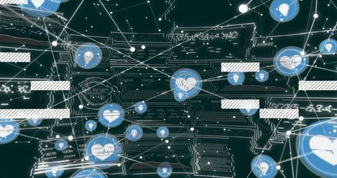 Global Network and Data Processing Conceptual image with Icons - Download Free Stock Images Pikwizard.com