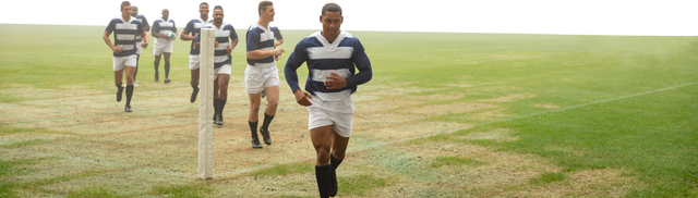 Diverse Rugby Players Running at Stadium on Transparent Background - Download Free Stock Videos Pikwizard.com