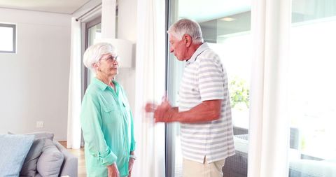 Senior Couple Arguing in Bright Home Interior - Download Free Stock Images Pikwizard.com