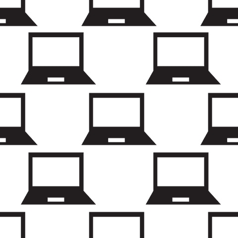 Transparent laptop pattern on black overlay